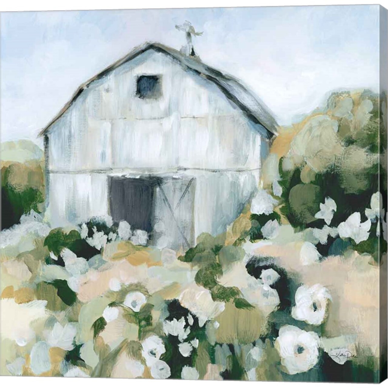 Summer Barn One Window Neutral by Katrina Pete 24" x 24" Canvas Wall Art